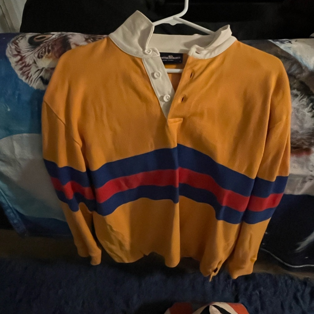 Rowing Blazers Orange Polo with Blue and Red Stripes